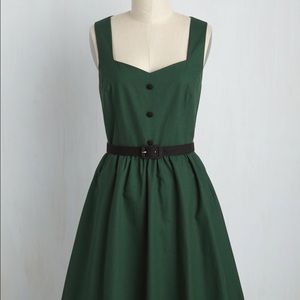 Modcloth Biking through Brussels green