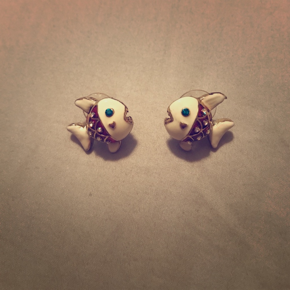 Betsey Johnson fish stud earrings