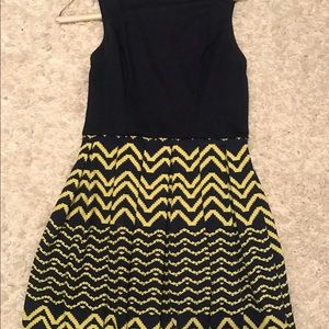 Navy blue w/ yellow chevron dress from target