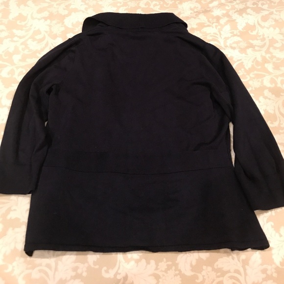 White House Black Market navy wrap sweater - M - Picture 3 of 3