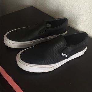 Black patten leather Vans