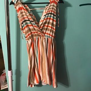 Cotton stripped babydoll dress