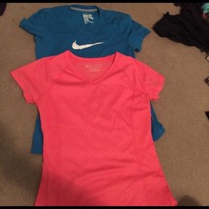 Workout tees size small (pink) size medium (blue)