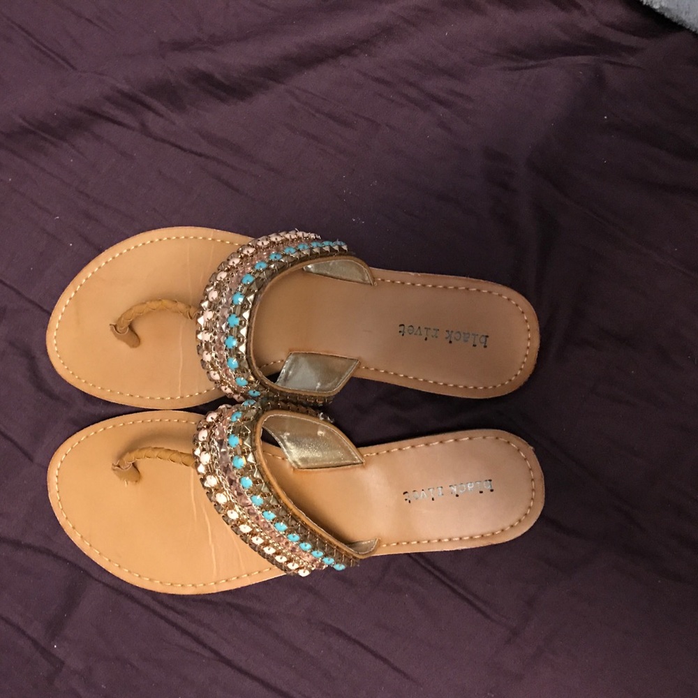 Sandals Black Rivet size 10 embellished