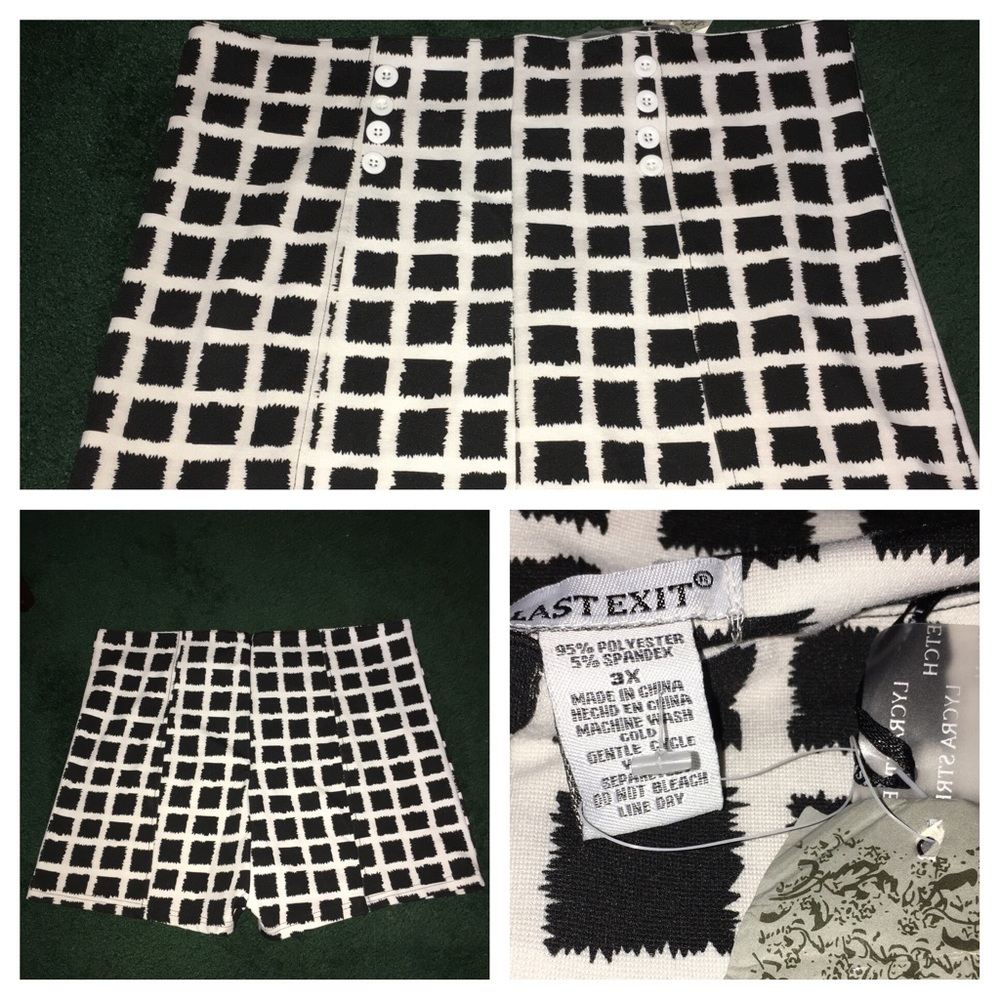 Black and white plus size shorts in 3X