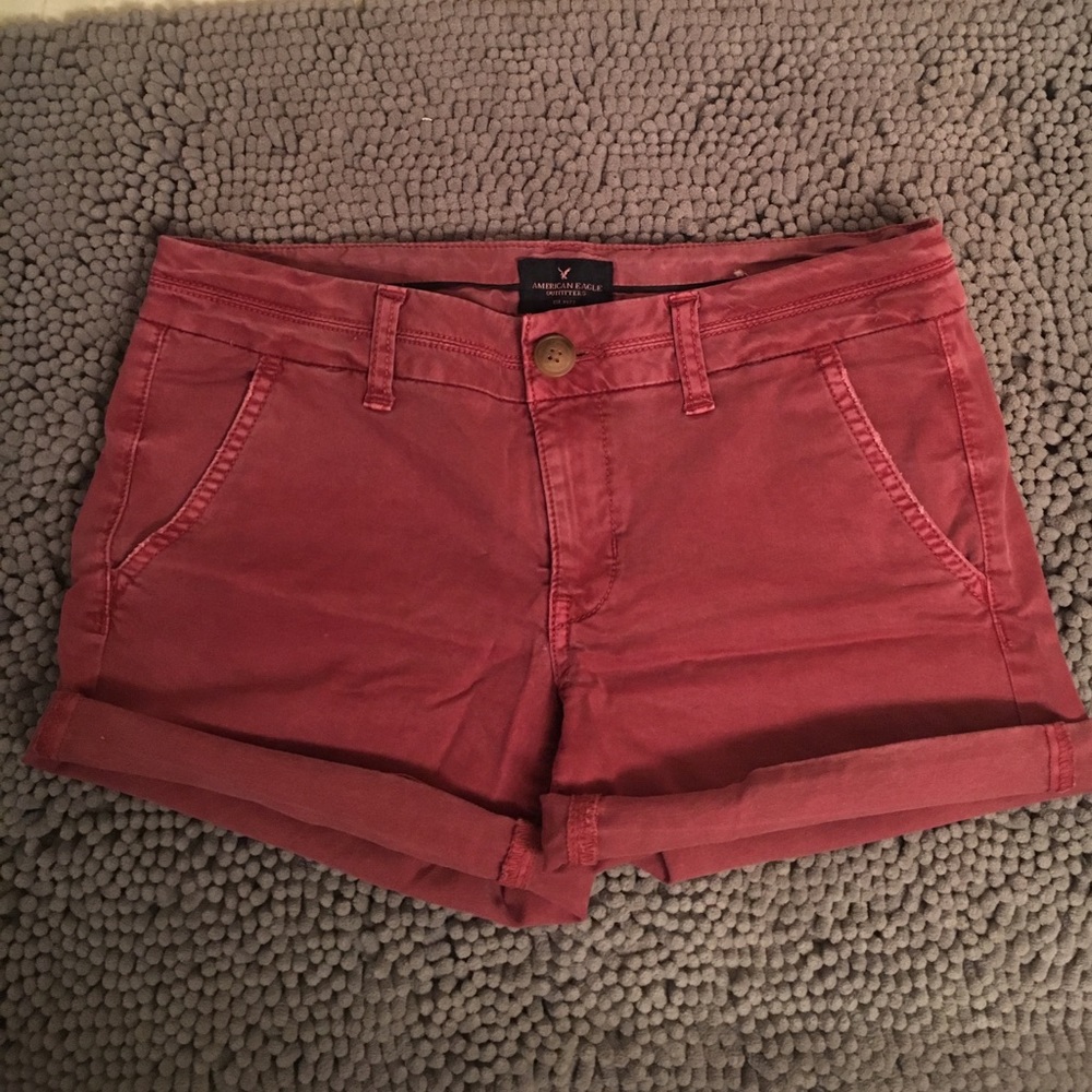 Red American Eagle Outfitter Midi Shorts