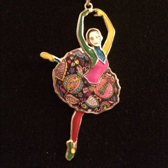 ENAMEL FRENCH DANCE BALLET NECKLACE - Picture 1 of 4