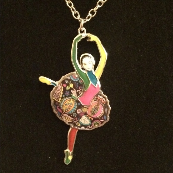 ENAMEL FRENCH DANCE BALLET NECKLACE - Picture 2 of 4