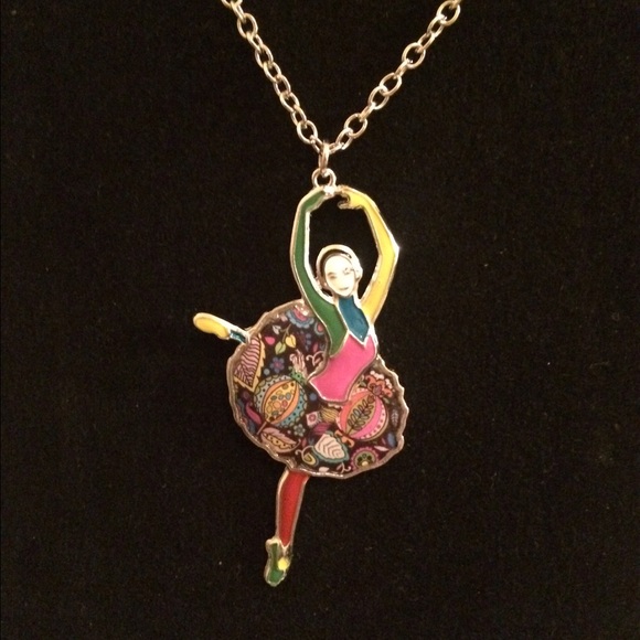 ENAMEL FRENCH DANCE BALLET NECKLACE - Picture 3 of 4