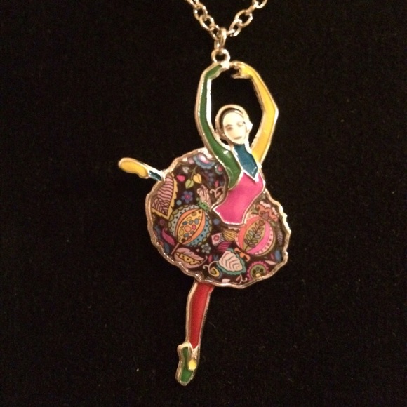 ENAMEL FRENCH DANCE BALLET NECKLACE - Picture 4 of 4