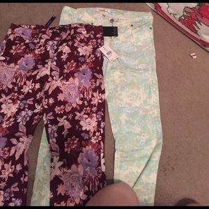 Floral skinny jeans