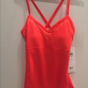 ALO yoga NWT orange workout top