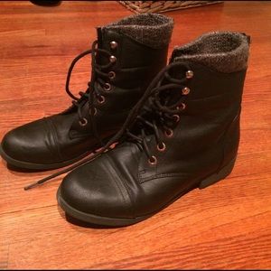 Black combat boots