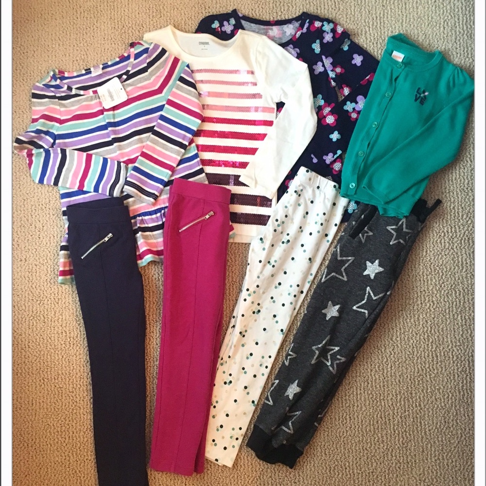 Girl's 5/6 Gymboree Bundle, pants and tops.
