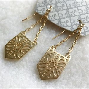 Fiji Boho Matte Gold Tribal Earrings