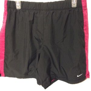 Nike black and pink dri fit shorts size medium
