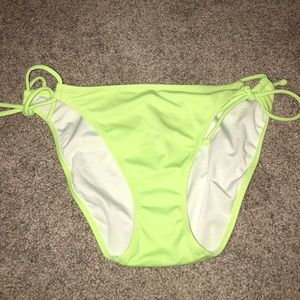 Lime green Victoria's Secret side tie swim bottoms