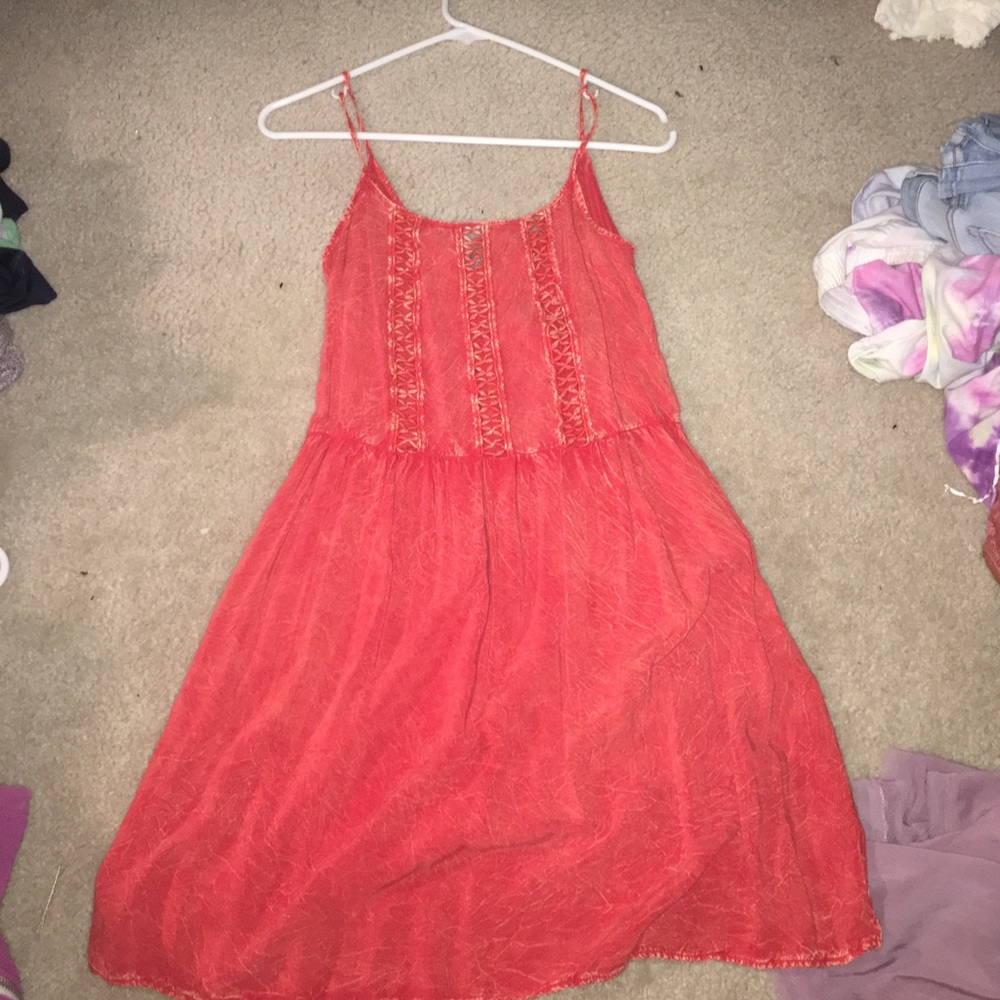 orange dress with cutouts
