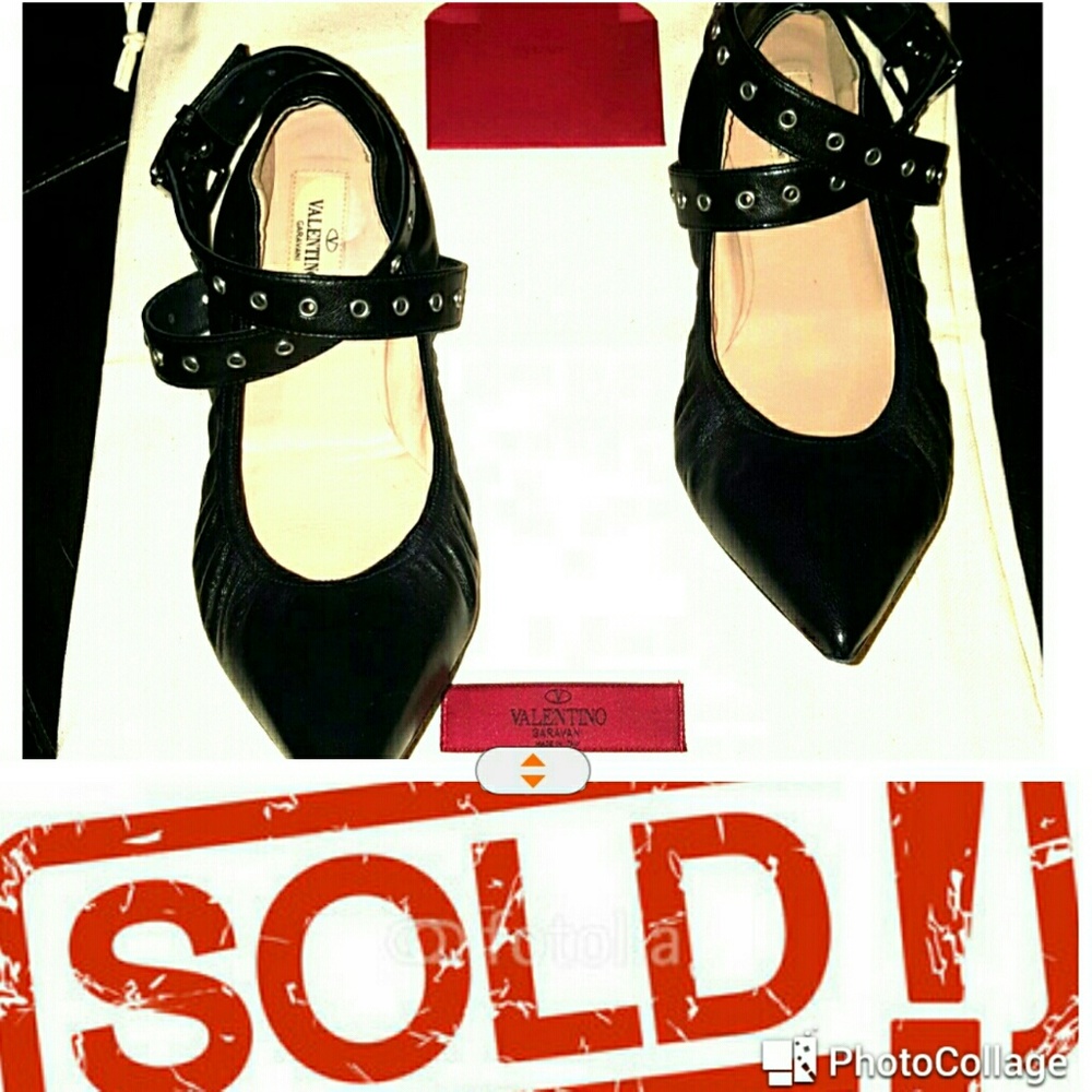 ???VALENTINO ANKLE STRAP BALLERINA FLATS???