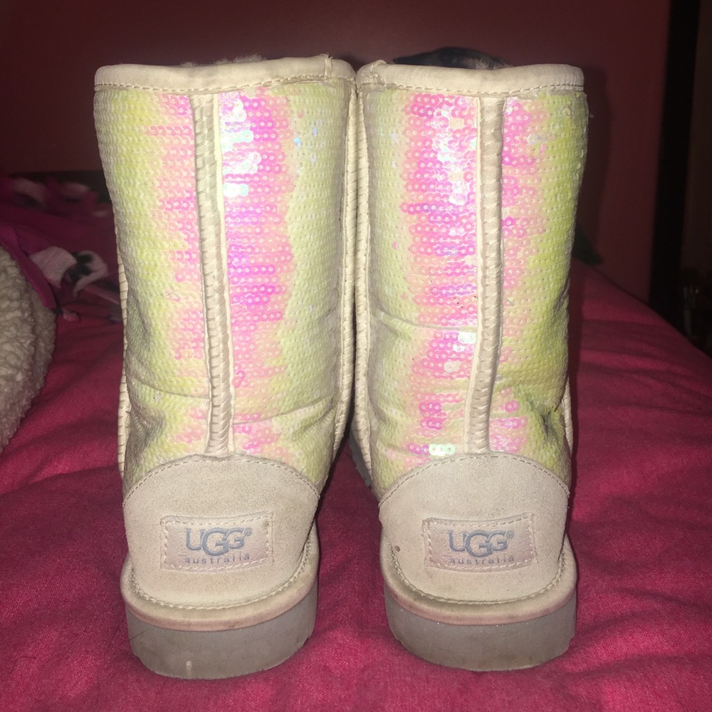 White sequin uggs
