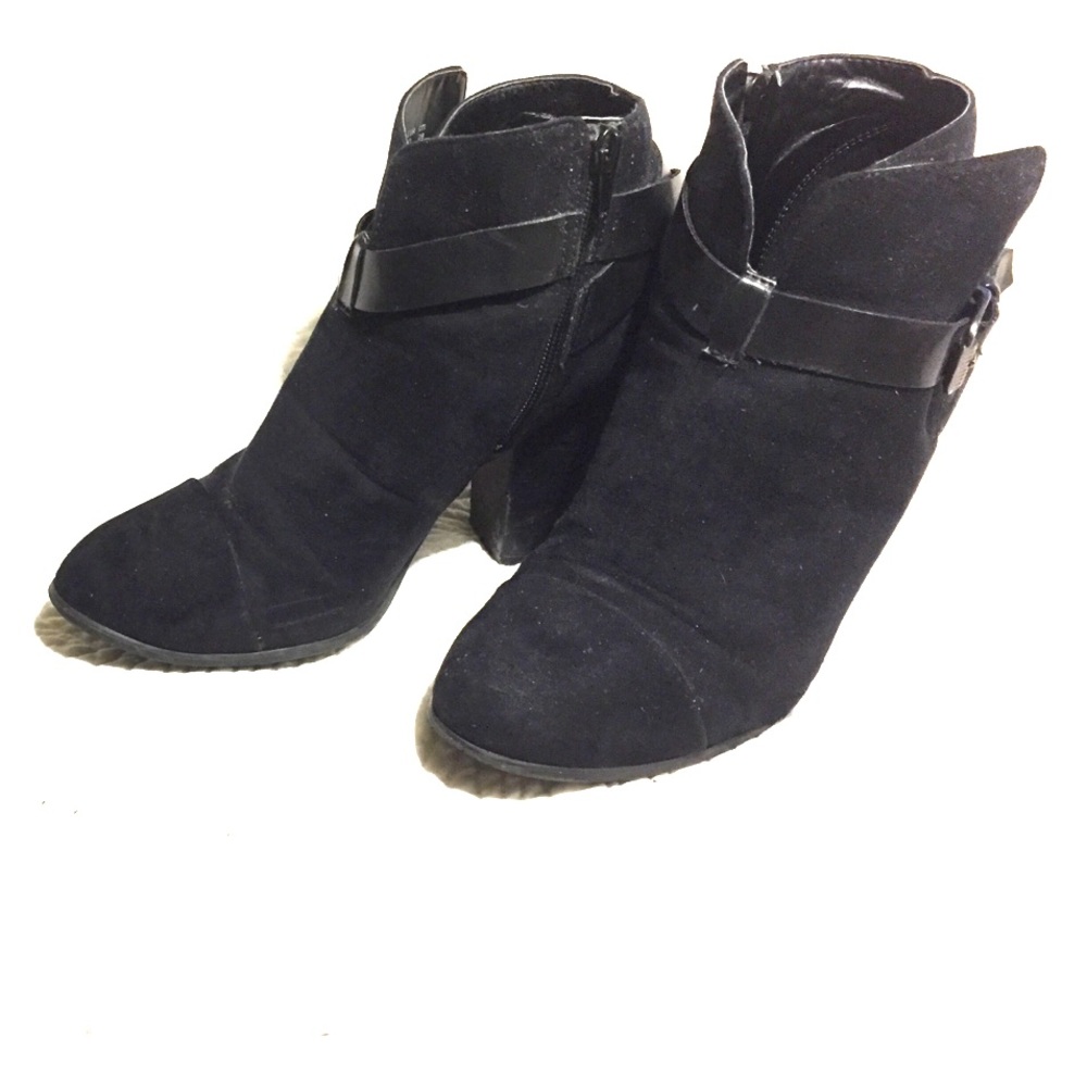 Black bootie heels