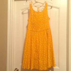 Anthropologie yellow polka dot dress