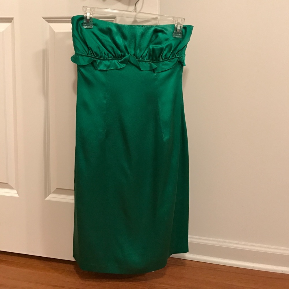 Susana Monaco silk green strapless dress size 2