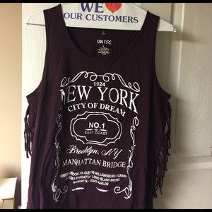 Plum New York sleeveless shirt