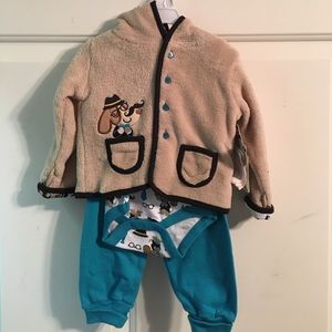 Doggie sweatshirt onesie pant set