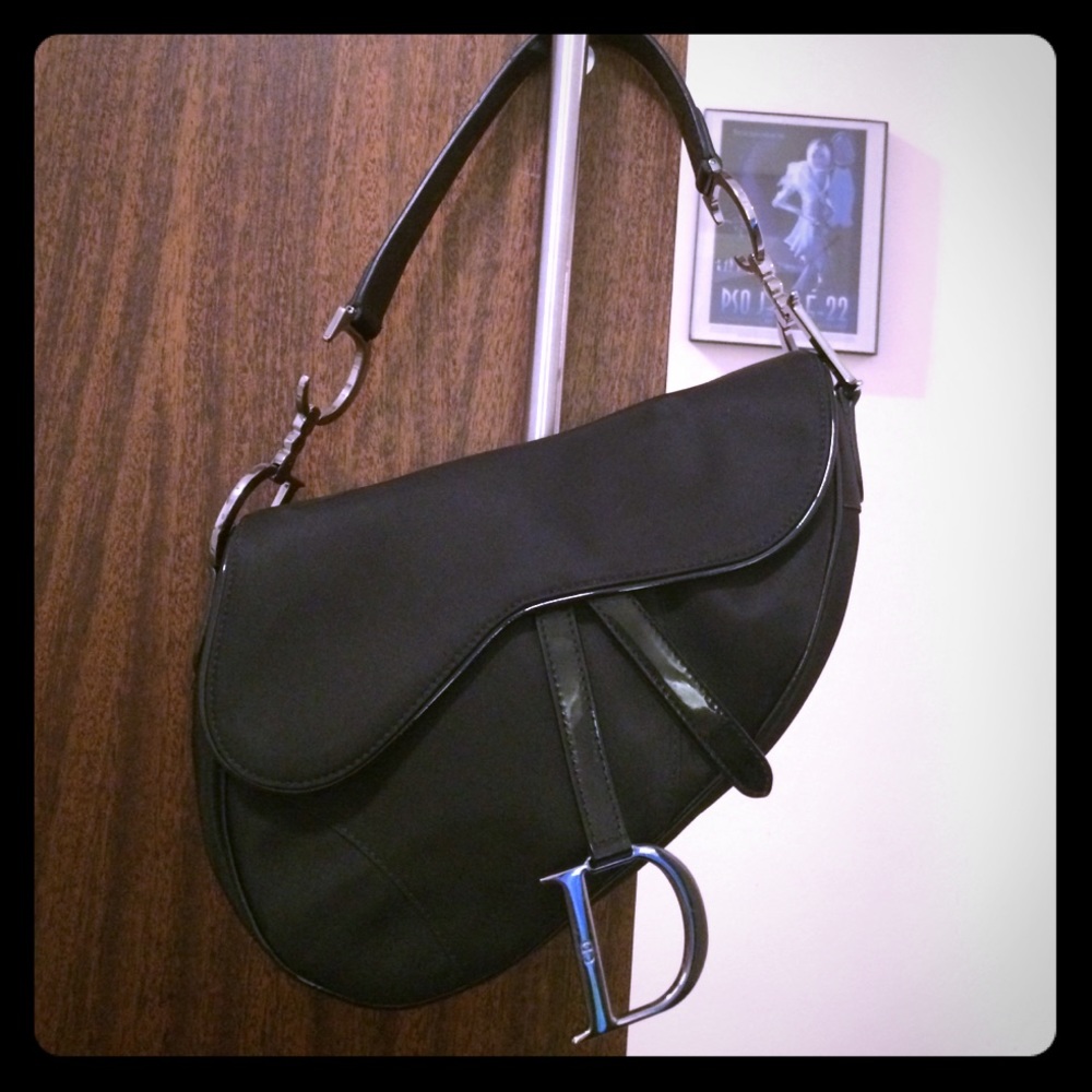 Christian Dior Saddle Bag Black - Authentic