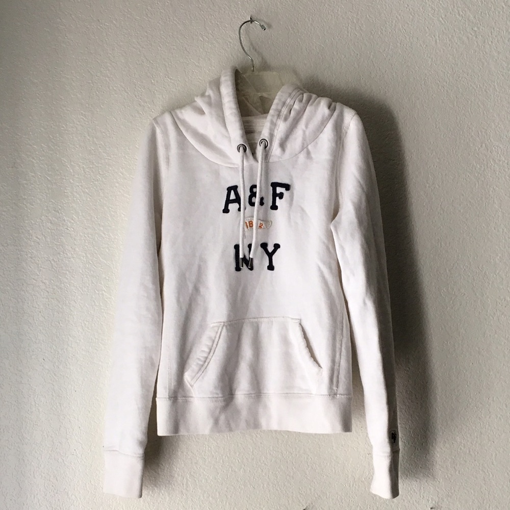Abercrombie & Fitch Cream Hoodie Sweatshirt