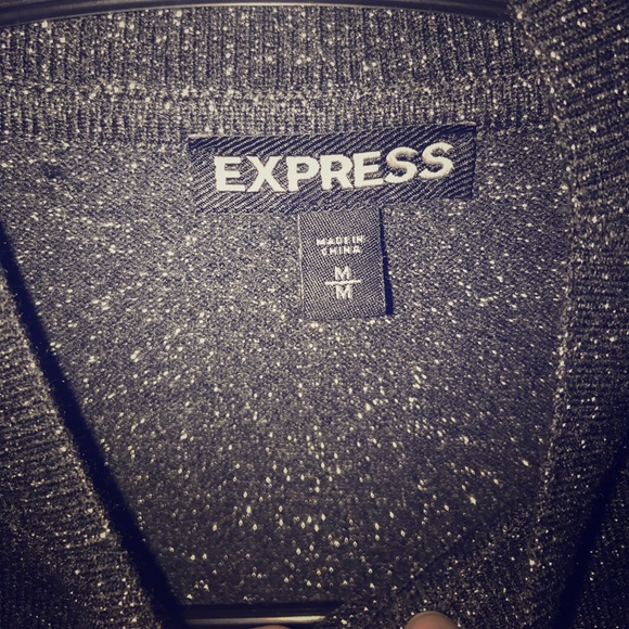 Express sparkly long sleeved crop top - Picture 2 of 2