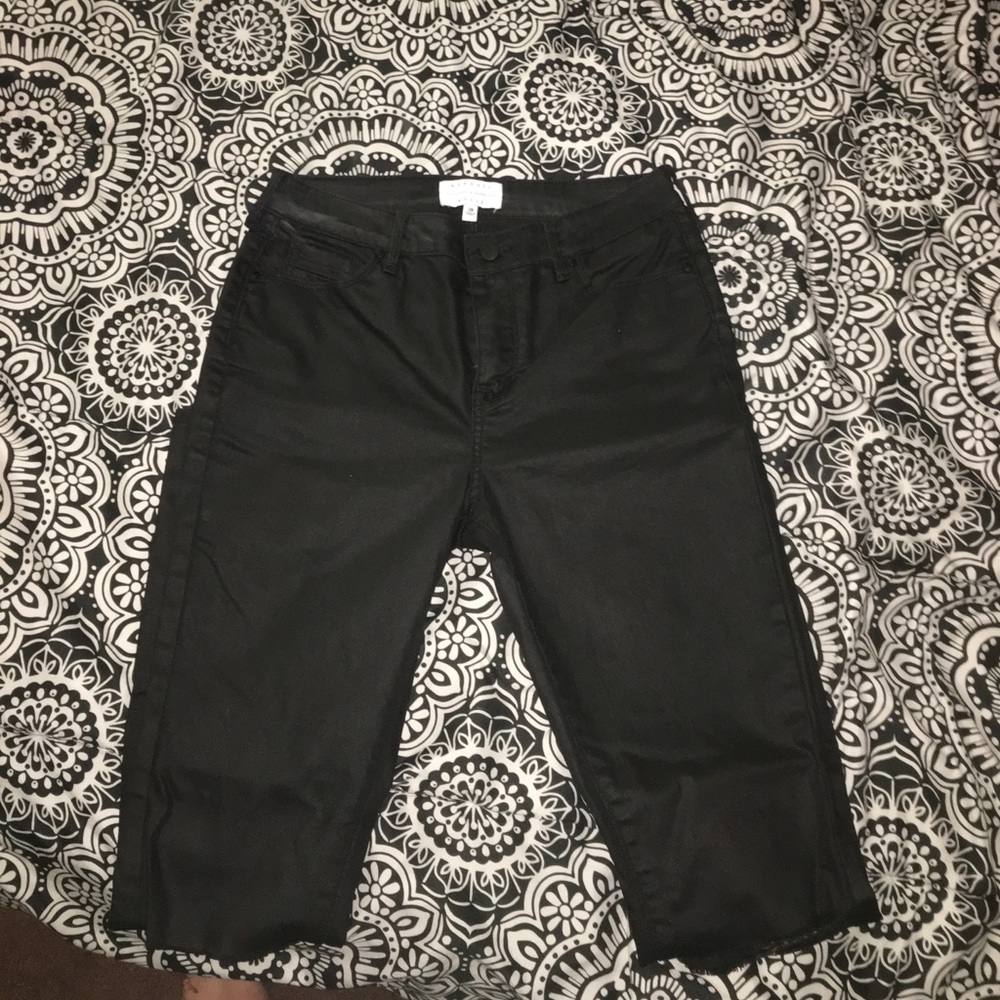 Kendall and Kylie black waxed denim jeans!