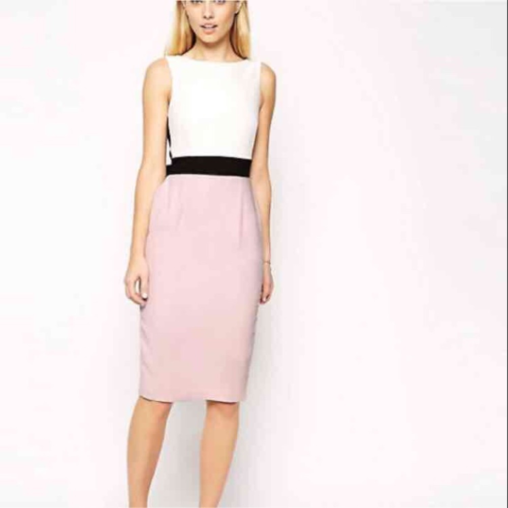 ASOS Color Block Bow Pencil Dress