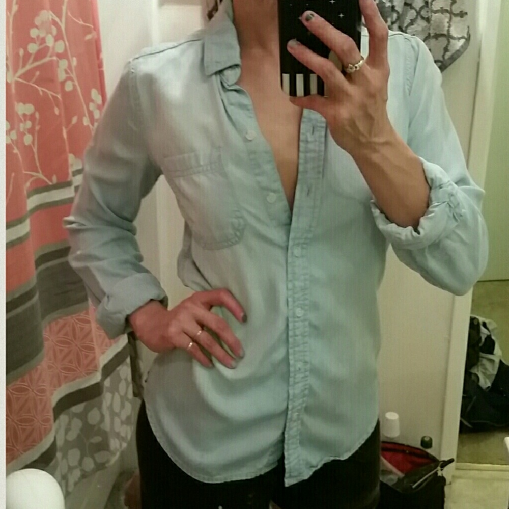 Mossimo Boyfriend Style Chambray/denim Shirt