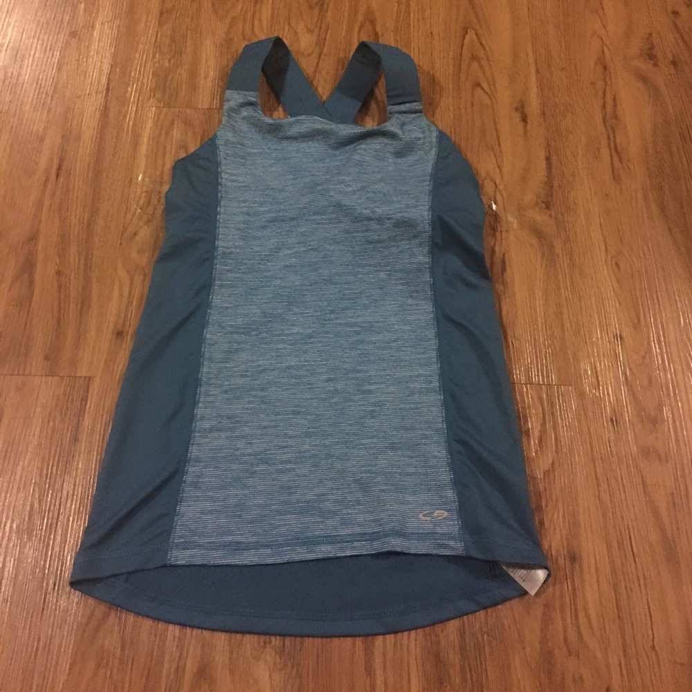 blue CG champion duo dry workout tank top