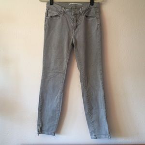 Zara Woman Ankle Zip Pant Crop Summer Cotton Blend