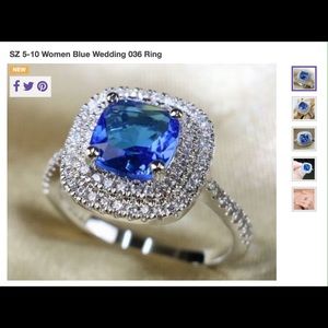 2 carat Blue CZ Ring