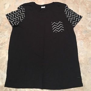 PINK Victoria Secret black round neck with design!