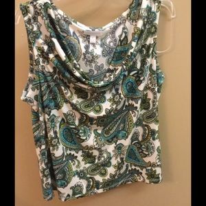 Sleeveless drape neck top