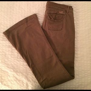 Hollister Dark Khaki Flared Pants