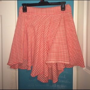 Handmade red and white skater skirt
