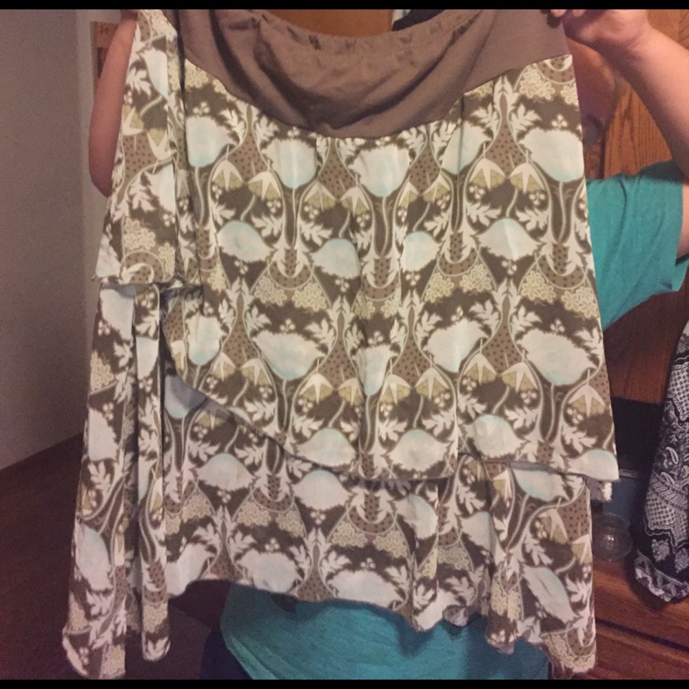 Brown and light teal skirt