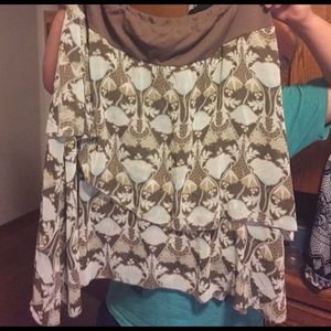 Brown and light teal skirt