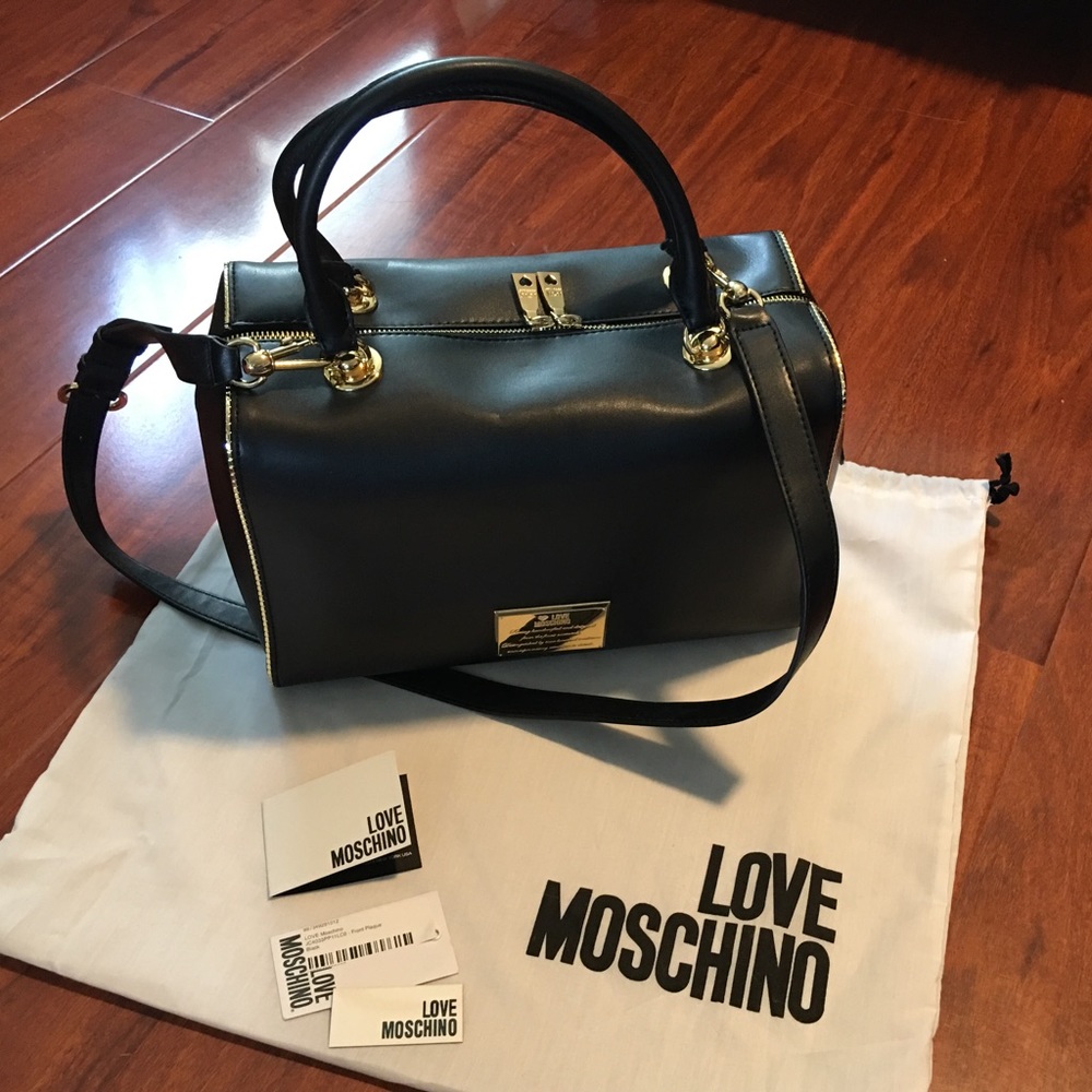 Authentic Love Moschino Front Plaque Satchel Bag