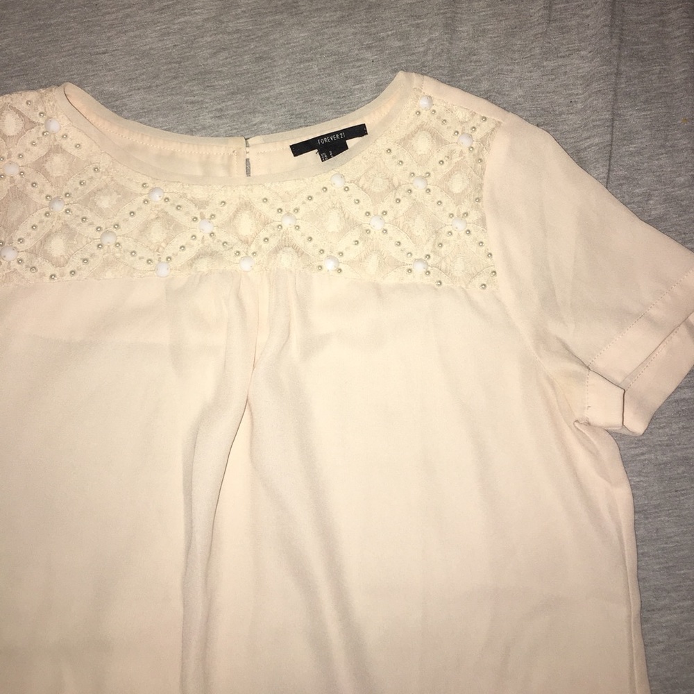 Forever 21 cream embellished top