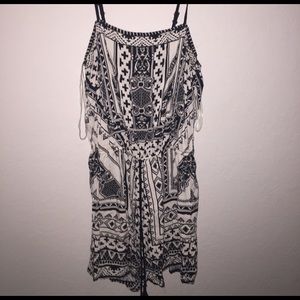 Black and white pattern romper