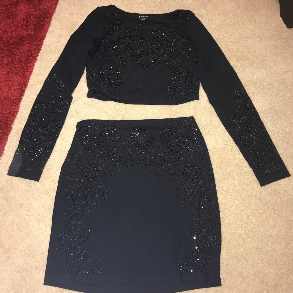Two piece black homecoming dress