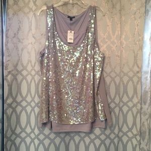 Express sleeveless sequin top