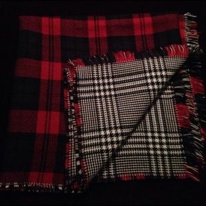 Reversible shawl or thick blanket scarf, rectangle